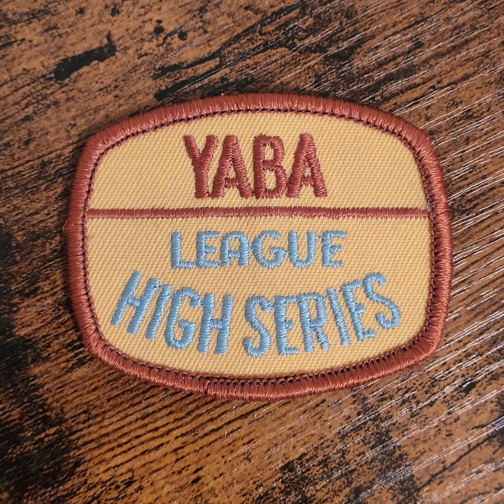 Vintage YABA Bowling Patch League High Series Yellow‎ Brown Sew-on